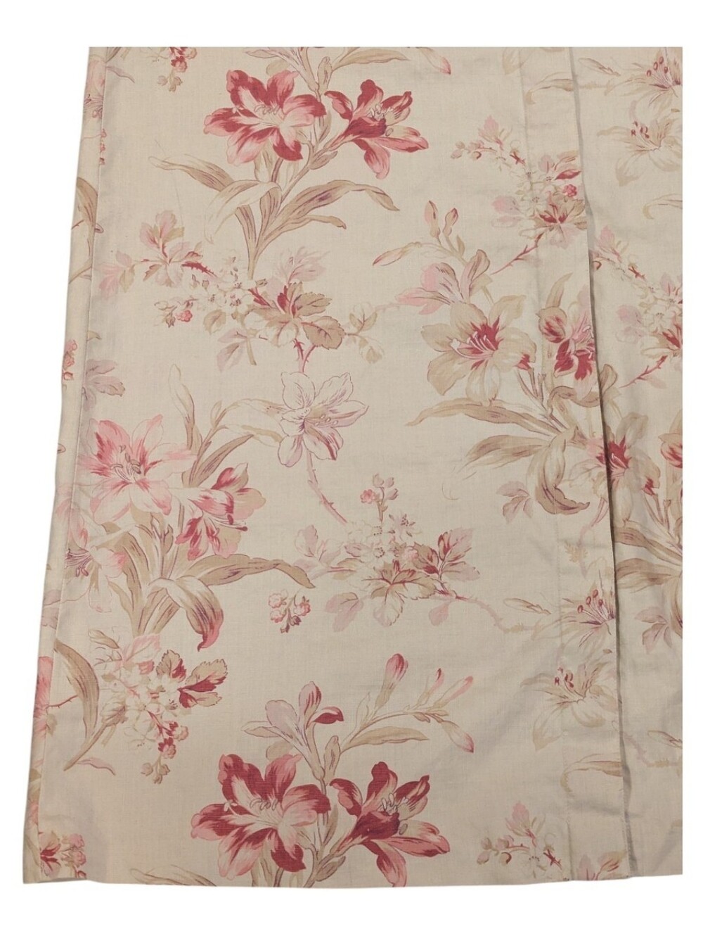 Liz Claiborne Lizsport Vintage Cream Pink Floral Button Up Maxi Dress - Sz 14 - Picture 3 of 4